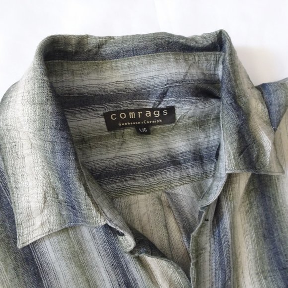 Comrags Striped Gray Midi Shirt Dress - Picture 3 of 6